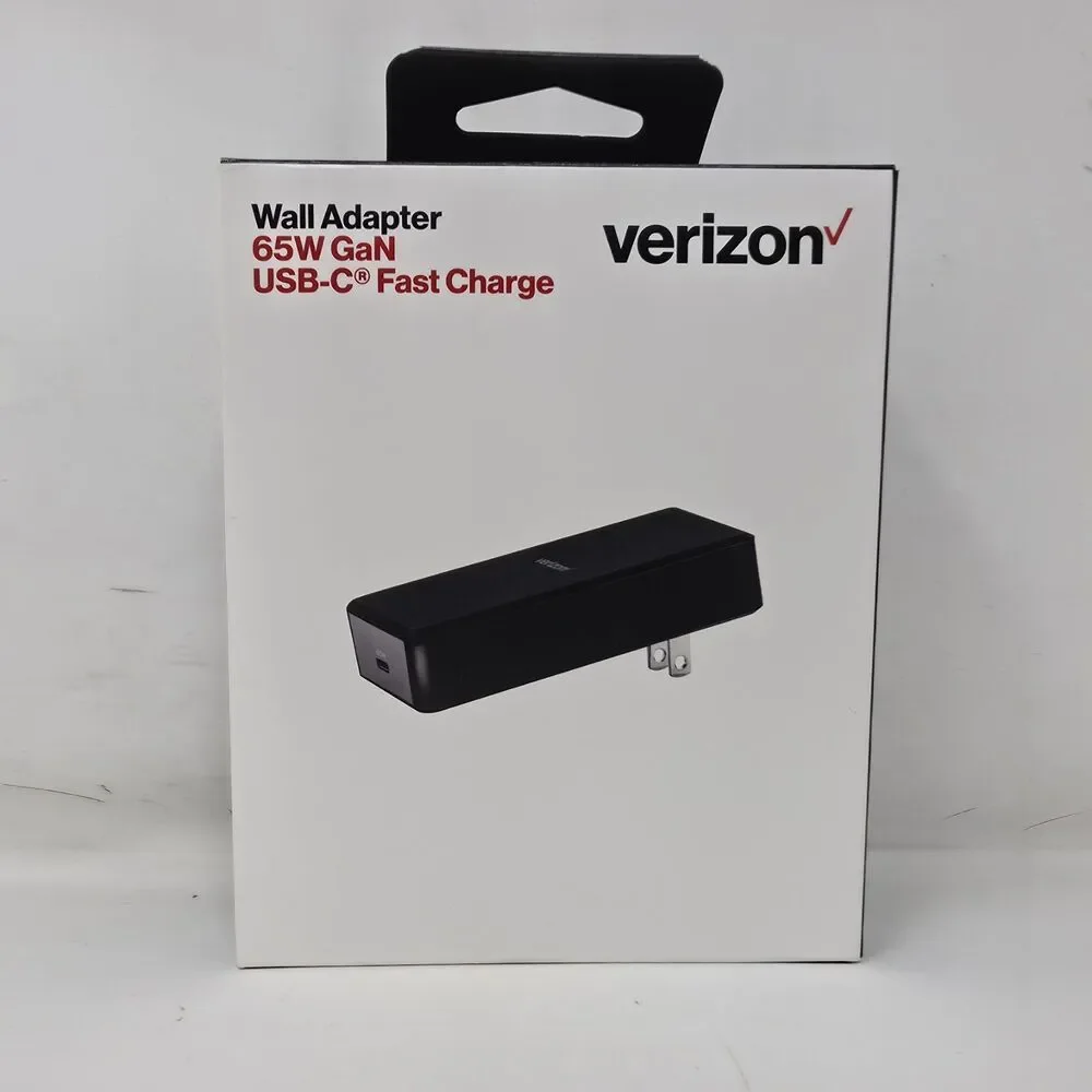 Verizon OEM 65W Black Fast Charge USB-C Wall Adapter GaN Charger For Laptop Cell